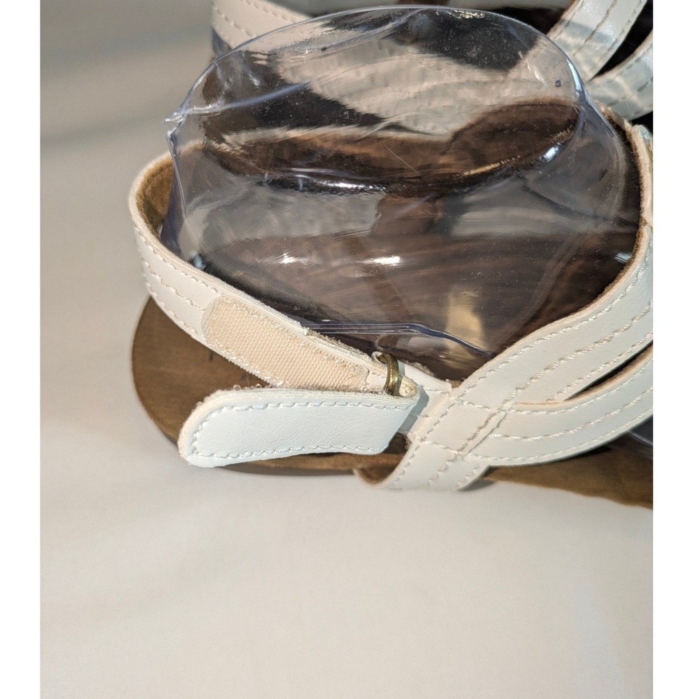 Natural Soul Avril Sandals Size‎ 9.5M White Floral Comfort Footbed Slingback - Picture 6 of 9